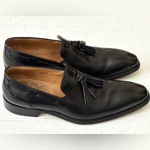 Stefano Branchini Black Leather Tasseled Loafers Dress Shoes Men's Sz EU 38 US 8